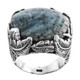Natural Blue Coral Leaf Scrollwork 925 Sterling Silver Ring