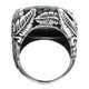 Natural Blue Coral Leaf Scrollwork 925 Sterling Silver Ring