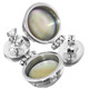 925 Silver Australian Opal Blue Mabe Ocean Pearl Sterling Post Earrings, 1"