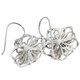 925 Silver Mother Of Pearl Flower Blue Topaz Filigree Sterling Earrings, 7/8"