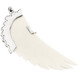 925 Silver Hand Carved Bison Bone Angel Wing In Cz Sterling Pendant, 3 1/2"