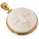 925 Silver Hand Carved Moon Goddess Bone Gold Plated Sterling Pendant, 1 3/4"