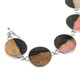 925 Silver Five Round Brownlip Mother Of Pearl Shell Sterling Bracelet