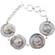 925 Silver 4 Link Mabe Blister Pearl In Mother Of Pearl Shell Bracelet
