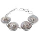 925 Silver 4 Link Mabe Blister Pearl In Mother Of Pearl Shell Bracelet