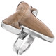 925 Silver Cool Otodus Shark Tooth Fossil Sterling Adj Us 7 Ring, 1"