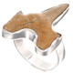 925 Silver Cool Otodus Shark Tooth Fossil Sterling Adj Us 8 Ring, 1"