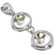 925 Silver Peridot Double Hoop Handmade Solid Weight Drop Dangle Pendant