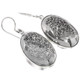 925 Silver Sparkling Oval Silver Mist Titanium Agate Druzy Sterling Earrings, 1"
