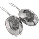 925 Silver Sparkling Oval Silver Mist Titanium Agate Druzy Sterling Earrings, 1"