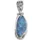 925 Silver Genuine Australian Opal In Filigree Sterling Setting Pendant, 1"
