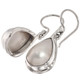 925 Silver Dainty Teardrop White Mabe Pearl Sterling Hook Earrings, 5/8"