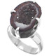 925 Silver Sparkling Mexican Natural Tabasco Geode Druzy Half Sterling Us 7 Ring