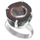 925 Silver Sparkling Mexican Natural Tabasco Geode Druzy Half Sterling Us 8 Ring