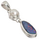 925 Silver Australian Opal White Freshwater Pearl Sterling Pendant, 1 1/4"