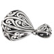 925 Silver Bali Art Work Heavy Sterling Scroll Filigree Pendant, 1 3/8"