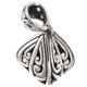 925 Silver Bali Art Work Heavy Sterling Scroll Filigree Pendant, 1 3/8"