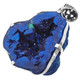 925 Silver Very Rare Specimen Azurite Nodule Geode Druzy Sterling Pendant