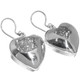 925 Silver Mist Sparkling Titanium Agate Heart Druzy Drusy Earrings, 3/4"
