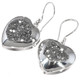 925 Silver Mist Sparkling Titanium Agate Heart Druzy Drusy Earrings, 3/4"