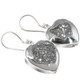 925 Silver Mist Sparkling Titanium Agate Heart Druzy Drusy Earrings, 3/4"