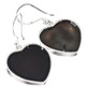 925 Silver Mist Sparkling Titanium Agate Heart Druzy Drusy Earrings, 3/4"