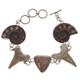925 Silver Ammonite Shark Tooth Coral Fossil Sterling Bracelet
