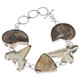 925 Silver Ammonite Shark Tooth Coral Fossil Sterling Bracelet