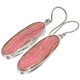 925 Silver Pink Rhodochrosite Slice Sterling Earrings, 1 1/8"
