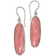 925 Silver Pink Rhodochrosite Slice Sterling Earrings, 1 1/8"