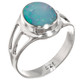 925 Silver Blue Natural Australian Opal Sterling Sz 7 Ring
