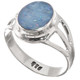 925 Silver Blue Natural Australian Opal Sterling Sz 7 Ring