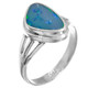 925 Silver Blue Natural Australian Opal Sterling Sz 8 Ring