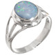 925 Silver Blue Natural Australian Opal Sterling Sz 8 Ring