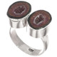 Genuine Mexican Geode Drusy Pair 925 Sterling Silver Ring, US 7