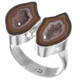 Genuine Mexican Geode Drusy Pair 925 Sterling Silver Ring, US 7