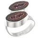 Genuine Mexican Geode Druzy Pair 925 Sterling Silver Ring, US 7