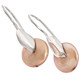 925 Silver Adorable Peach Biwa Freshwater Coin Pearl Sterling Earrings, 13/16"