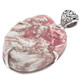 925 Silver Bold Pink Tourmaline Druzy Rough Sterling Pendant, 2"