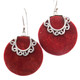 925 Sterling Silver Round Red Coral Sterling Earrings, 1"
