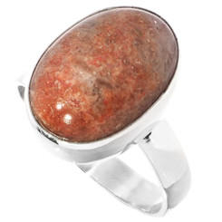Sparkling Indian Sunstone 925 Sterling Silver Ring, Size 9