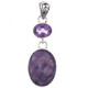 Amethyst Charoite 925 Sterling Silver Pendant, 2 3/8"