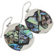 925 Silver Genuine Paua Abalone Shell Mosaic Drop Earrings, 1"