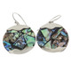 925 Silver Genuine Paua Abalone Shell Mosaic Drop Earrings, 1"