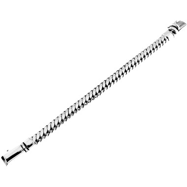 8mm Wide Snake Chain Bali Handmade 925 Sterling Silver Bracelet, 7-9"