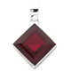 925 Silver Huge 15mm Red Garnet In Sterling Pendant, 1 1/8"