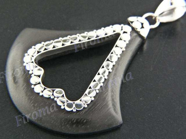 1 5/8" 925 Silver Sono Wood Pendant