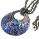 Large Teardrop Paua Abalone Pear Shell Turquoise Chips 20" Necklace, 3 5/8"