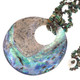 Large Teardrop Paua Abalone Pear Shell Turquoise Chips 20" Necklace, 3 5/8"