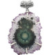 925 Silver Fifi Rose Amethyst Stalactite Slice Sterling Pendant, 2 3/8"